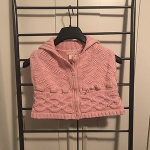 knit pink girl’s sweater vest
